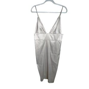 Fashion Nova XL Satin Slip Dress In Ivory